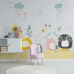 Slaapkamer 3d Kinderkamer Decoratie Cartoon Vinyl Behang Voor Kinderkamer