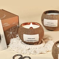 Coffret cadeau de Noël en coquille de noix de coco, bougie artisanale de luxe à la cire de soja pour femme, cadeau d'anniversaire pour meilleure amie, bougies parfumées