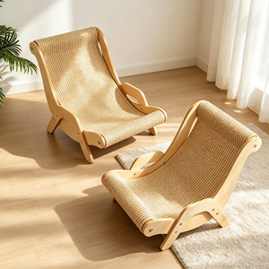 Hamaca Rascadora Grande de Sisal Reemplazable OEM/ODM, Mueble de Madera para Mascotas, Cama de Ratán, Sofá Silla para Gatos - Product Image 6
