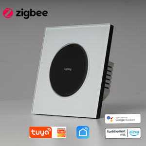 Interruptor <span class=keywords><strong>de</strong></span> Pared Inteligente Zigbee con Panel <span class=keywords><strong>de</strong></span> Vidrio 86x86, Botones Grabados Personalizados, Control por Voz, 250V, Temporizador Remoto, Venta al Por Mayor <span class=keywords><strong>de</strong></span> Fábrica - Product Image 1