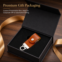 Clé USB 2.0 en cuir avec logo personnalisé, porte-clés métallique, 64 Go, cryptée, garantie 3 ans, design élégant