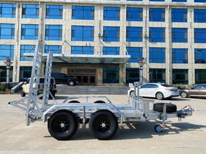 Machines agricoles personnalisées galvanisées à chaud à double essieu Véhicules outils Cargo Remorques utilitaires pour tracteur excavateur - Product Image 4