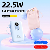 Nouvelle batterie externe portable 3C haute capacité 206 avec 4 câbles, affichage numérique intelligent, compatible extérieur, station d'alimentation