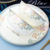 Ensemble bol et vaisselle de haute beauté cadeau de pendaison de crémaillère pour la maison vaisselle en porcelaine d'os