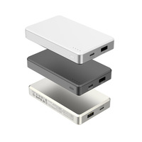 Batterie externe portable en alliage d'aluminium ultra-mince 10000 mAh avec double port USB et sortie 22,5 W pour iPhone et iPad