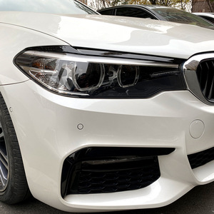 Bmw 5 Series G30 Headlight Eyebrow Decal Piano Black Carbon Fiber Texture Adhesive Body Stickers For 2017-2020 - Product Image 3