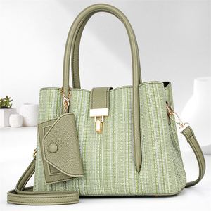 Luxury PU Handbag Purse Set 2 Pcs Durable Leather Tote Lady's Sling Crossbody Bags - Product Image 1