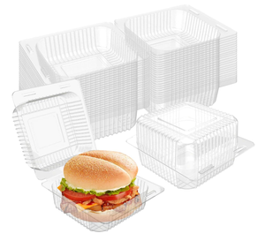 Rõ Ràng Nhựa Bản Lề Có Container Vật Liệu Vật Nuôi Vỏ Sò Cho Sushi Takeout Thực Phẩm Đồ Ăn Nhẹ Bánh Slice Cho Cookie Salad - Product Image 2