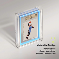 Boîtier de protection et de présentation magnétique en acrylique pour cartes gradées BGS, protection UV à 99%, épaisseur 8mm, fixation sur table (sans support)