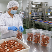 Friandise pour chien personnalisée OEM/ODM en os de calcium enveloppé de viande de canard, riche en protéines, sans céréales, pour digestion sensible, soutien naturel à la santé dentaire