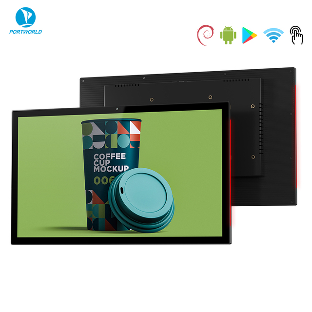 Android AIO Digital Signage Tablet 15.6 Inch Touch Screen RK3566 RJ45 Ethernet Display with RGB LED Light for Retail Scene