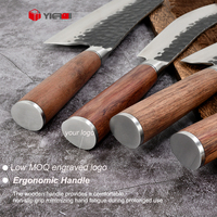 Ensemble de couteaux de chef forgés à la main, manche en bois, acier inoxydable 5Cr15Mov, couteau utilitaire, couteau à découper, couteau à viande, couteau à pain