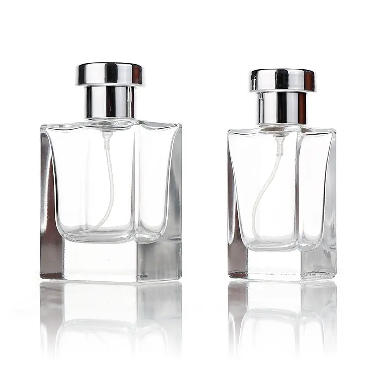 Garrafa de perfume de vidro 30ml 50ml, garrafa de perfume de alta qualidade com tampa de alumínio
