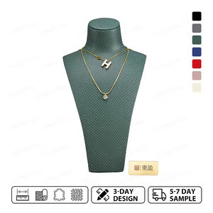Exhibidores de Joyería de Cuero PU Personalizados, Serie de Lujo con Textura de Piel de Serpiente, Maniquí para Exhibición de Collares y Colgantes - Product Image 2