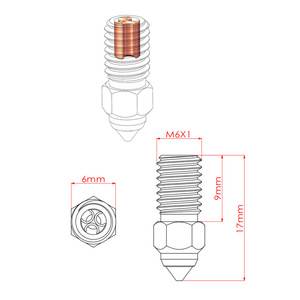 Boquilla de latón CHT de construcción conjunta de 0,4 mm con tres orificios de alto flujo para impresora 3D Ender 7 5 - Product Image 3