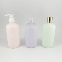 Bouteille soufflée en PE de 400 ml, toucher doux, pour lotion, shampoing, gel douche, soin des cheveux