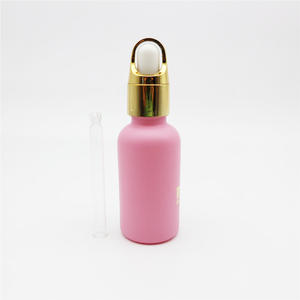 Vendita tappi a vite contagocce <span class=keywords><strong>dorato</strong></span> in vetro <span class=keywords><strong>rosa</strong></span> opaco stampa personalizzata per imballaggi cosmetici bottiglie di vetro per oli essenziali 30ml 50ml - Product Image 4