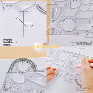 Mild Culture VB-6532: Set di Modelli Geometrici in Plastica e Strumento di Misurazione Multiuso con Righello da 11 cm per Uso Scolastico - Product Image 5