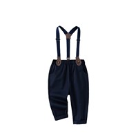 Conjunto de Primer Cumpleaños para Niño, Otoño/Invierno, Estilo Británico, Overol, Camisa de Manga Larga con Corbata de Moño, Sudadera de Algodón para Ceremonia