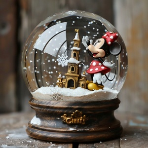 Globe à eau <span class=keywords><strong>de</strong></span> Noël en résine avec animaux, ornement <span class=keywords><strong>de</strong></span> maison, statue <span class=keywords><strong>de</strong></span> globe à neige en verre, souvenirs, cadeau en résine - Product Image 6