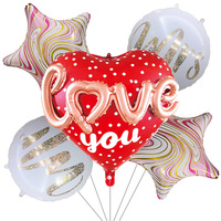 Vente en gros de ballons personnalisés Accessoires 24 pouces Joyeux anniversaire Mariage Saint Valentin Fête Ballons en aluminium Décorations Ensemble