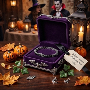 Bracelet tennis en moissanite diamant noir, argent S925 plaqué rhodium, cadeau de la Saint-Valentin pour lui/elle, 16-19 cm - Product Image 4