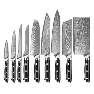 8 inch 67 Layer Damascus Stainless Steel Bread Knife with Black G10 handle
