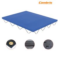 Bâche de remorque en PVC robuste thermosoudée 7'x16' avec revêtement anti-coupe, rabat anti-pluie, anti-déchirure, coupe-vent, avec Velcro et fermeture éclair