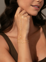 Bracelet à double chaîne bohème punk, bracelet en métal doré, bracelet de main, bijoux tendance pour femmes