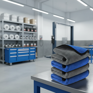 Premium Polyester Woven Square <b>Car</b> Detailing <b>Towels</b> Ultra-Soft Super Absorbent Quick-Dry - Product Image 1