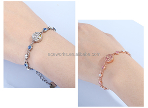 Bracelet diffuseur d'huiles essentielles pour femme en acier inoxydable, pavé de zircone cubique |   Répulsif anti-moustiques aromathérapeutique pour fêtes - Product Image 4