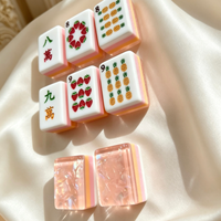 Jeu de Mahjong Américain de Luxe en Acrylique Brillant Écologique, Motif Fruits, 160 Pièces, Kit de Jeu de Table pour Famille, Vente en Gros