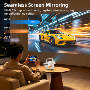 Nuevo Mini 360 con Sistema Android 14 ° Soporte Ajustable para Proyector, Compatible con Películas, 4K, WiFi 6, LED, Portátil, Video HD 720P, Proyector Inteligente - Product Image 6