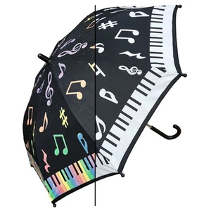 Parapluie pour enfants droit, à motifs décoratifs personnalisés, à changement de couleur avec des notes de <span class=keywords><strong>musique</strong></span>, changement de couleur au soleil - Product Image 2