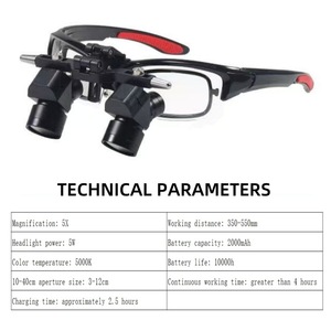 Headband Magnifier 5X 450 LED Light For Dental Oral Surgery Cosmetic Exams - Product Image 4