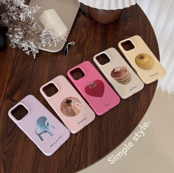 Ins Style Fruit Illustrations Personalized Silicone Soft Phone Case for iPhone Series All Models