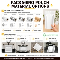 Pochette Doypack autoportante personnalisée imprimée haute qualité, anti-lumière |   BRCGS Qualité Alimentaire MOQ 2000 pièces Delta E 2.0 Color Milk Chewing Gum