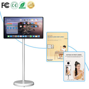 4GB +64GB 21.5" Inch Portable LED Smart TV <b>Tablet</b> With White Cabinet LCD Touch Screen Monitor <b>Stand</b> High Quality <b>Tablet</b> Tv 21.5 - Product Image 1