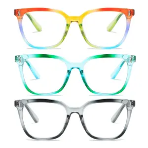 Fabrik neue Designer Mode Regenbogen Farbe Brillen Rahmen Anti-Computer-Strahlung blaues Licht schützen Brille für Frauen