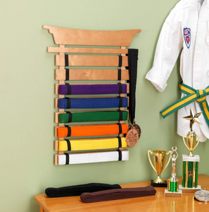 Support mural haut de gamme pour ceintures d'arts martiaux – Présentoir pour ceintures de karaté, taekwondo et kung-fu - Product Image 3