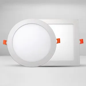 Iluminação interna ultra fina, super brilhante 3w 6w 9w 12w 15w 18w 24w painel embutido luz quadrado redondo