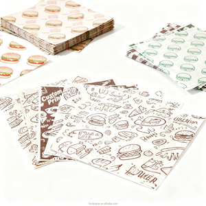 Wholesale Custom Logo Printed Waterproof PE Coated Disposable Basket Liner Sheets Food Grade Greaseproof <b>Paper</b> for Chicken Fries - Product Image 1