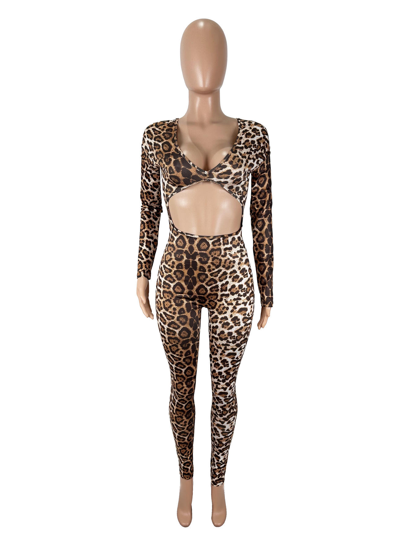 Z0107ST08 จั๊มสูทสีน้ำตาล