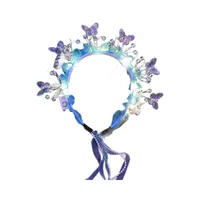 Serre-tête LED Lumineux pour Adultes et Enfants, avec Paillettes, Motifs Chat, Lapin, Couronne, Fleur, Halo, Guirlande Lumineuse, Cadeau d'Anniversaire, Mariage