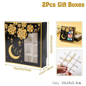 Paquete de <span class=keywords><strong>2</strong></span> Cajas de Cartón Transparente para Chocolates, Reciclables, Decoración para Fiestas de Eid y Ramadán, Empaque para Dulces - Product Image 3