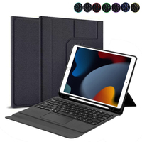Clavier tablette avec pavé tactile rétroéclairé LED RGB sans fil, livraison rapide, ultra fin, USB, état neuf, compatible avec iPad 10.2 Pro 10.5 pouces