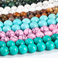 JD GEMS Vente en gros de perles rondes en turquoise naturelle de 4 à 12 mm, design élégant et coloré, pierre de guérison pour la fabrication de bijoux DIY