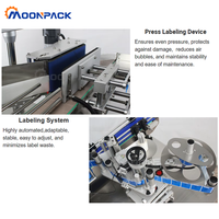 Machine d'étiquetage Moonpack ARLM-160A pour huile d'olive, condiments, bouteilles rondes en métal, jus, entièrement automatique et haute efficacité