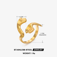 Bague en acier titane plaqué or 18 carats, style géométrique irrégulier simple, bijoux de mode européens et américains pour femmes, vente chaude