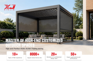Pavillon bioclimatique extérieur en <span class=keywords><strong>aluminium</strong></span>, écran rétractable léger et imperméable, style à lamelles, similaire à une <span class=keywords><strong>pergola</strong></span> - Product Image 5